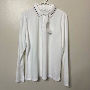 Lady Hagen White Long Sleeve Polo Shirt Womens Size XXL